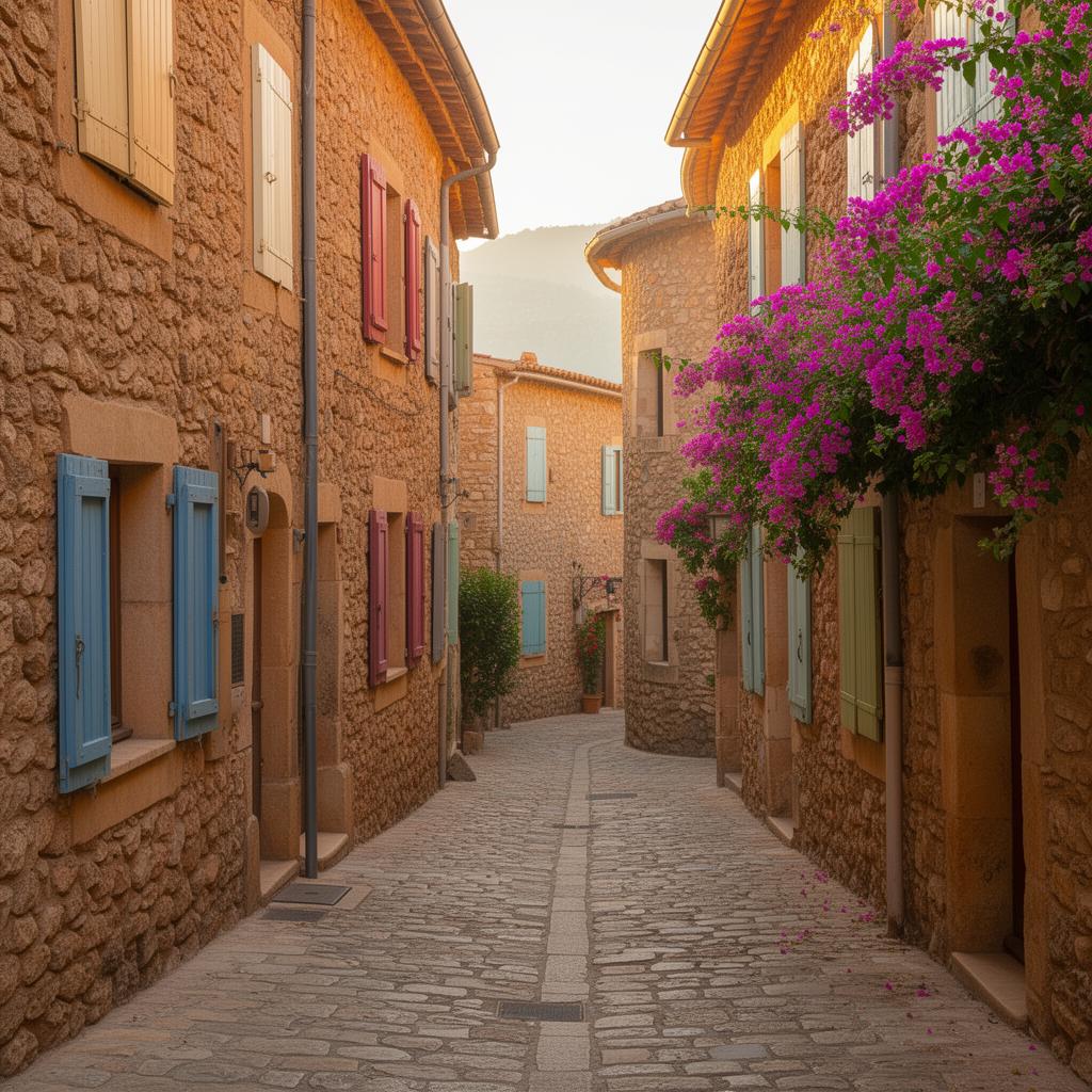 Ruelle catalane animée en soirée