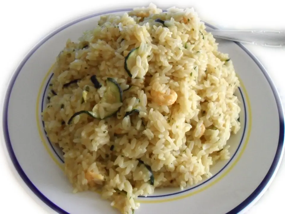 Risotto crémeux aux courgettes et crevettes